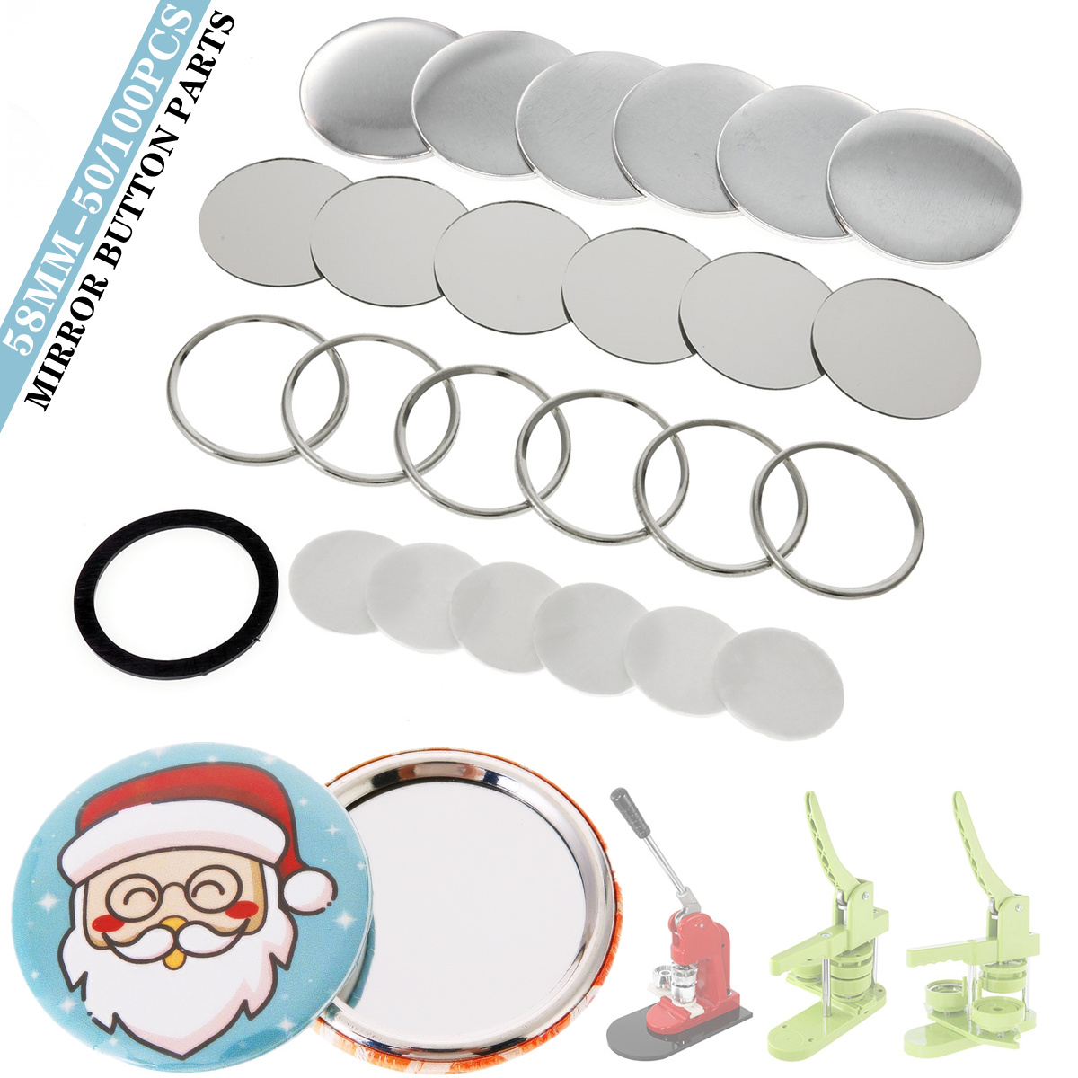Lege spiegelbadgeknop onderdel - Button Badge Blank recensie en prijs