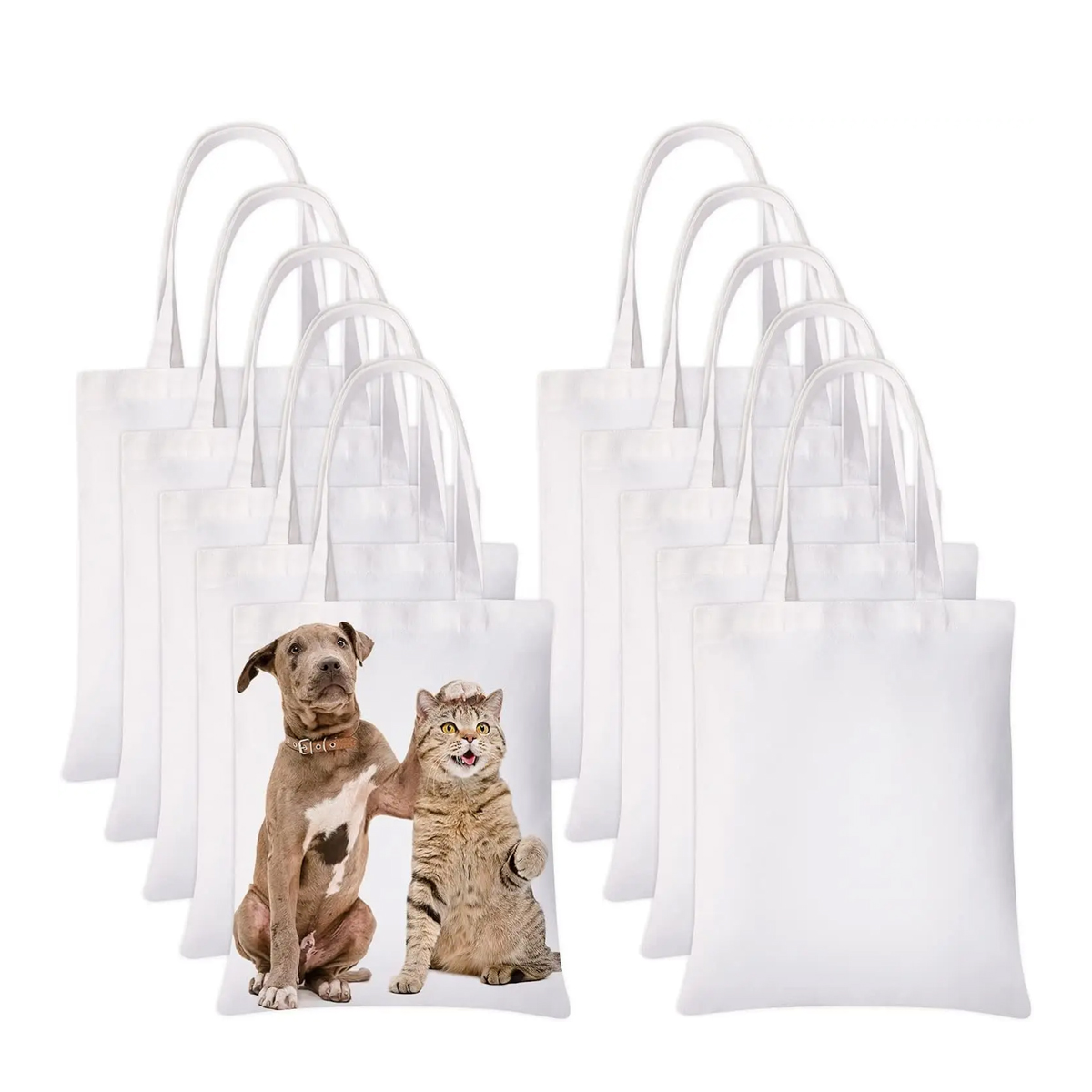 6 stuks witte canvas draagtass - Tote Bag Sublimation recensie en prijs